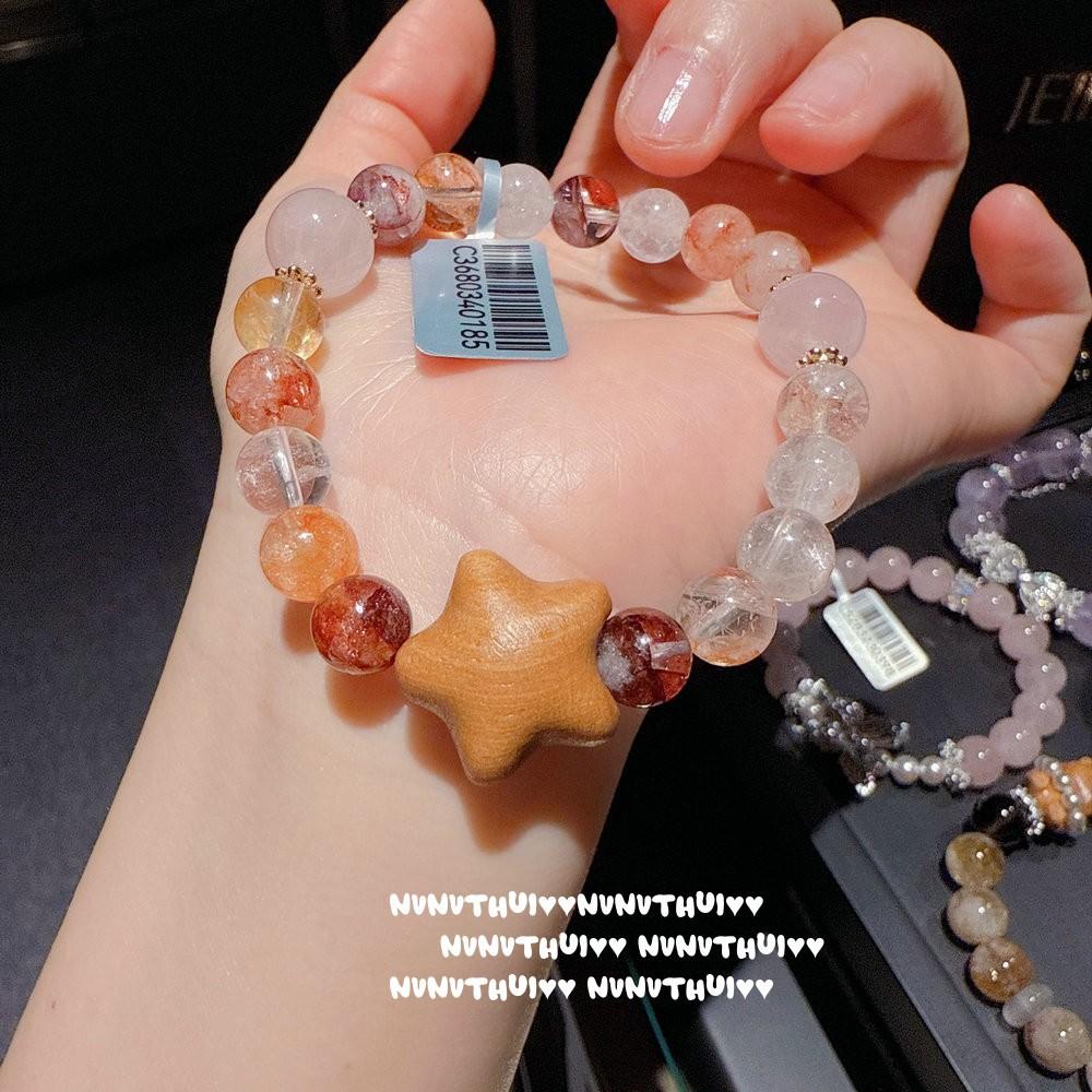 

Flower Silk Color, Amethyst Small Waist Gemstone Bracelet, Zixia Fairy, Red Glue Flower White Crystal Bracelet, Set.
