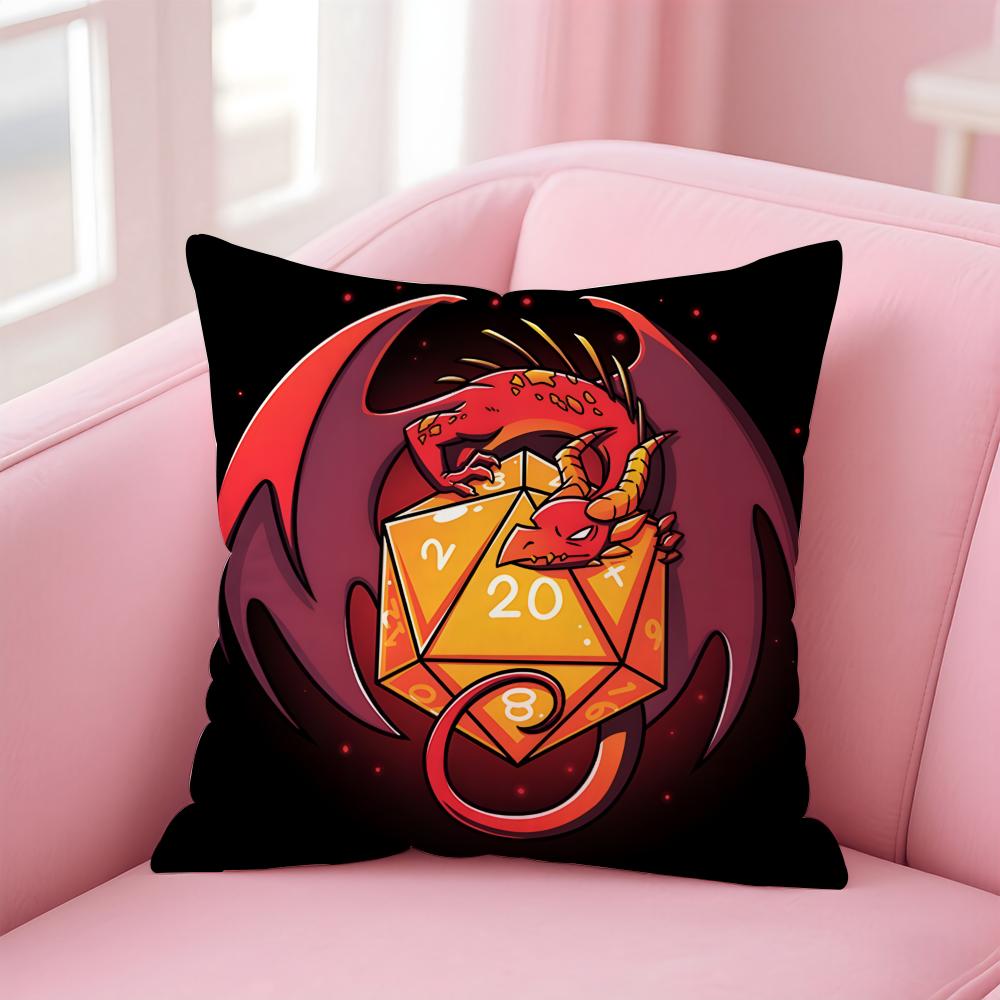 D-Dungeons & Dragons Game Cushion Cover Home & Car Multi-Scene Pillow Cover - Reversible, Soft & Durable for Daily Use