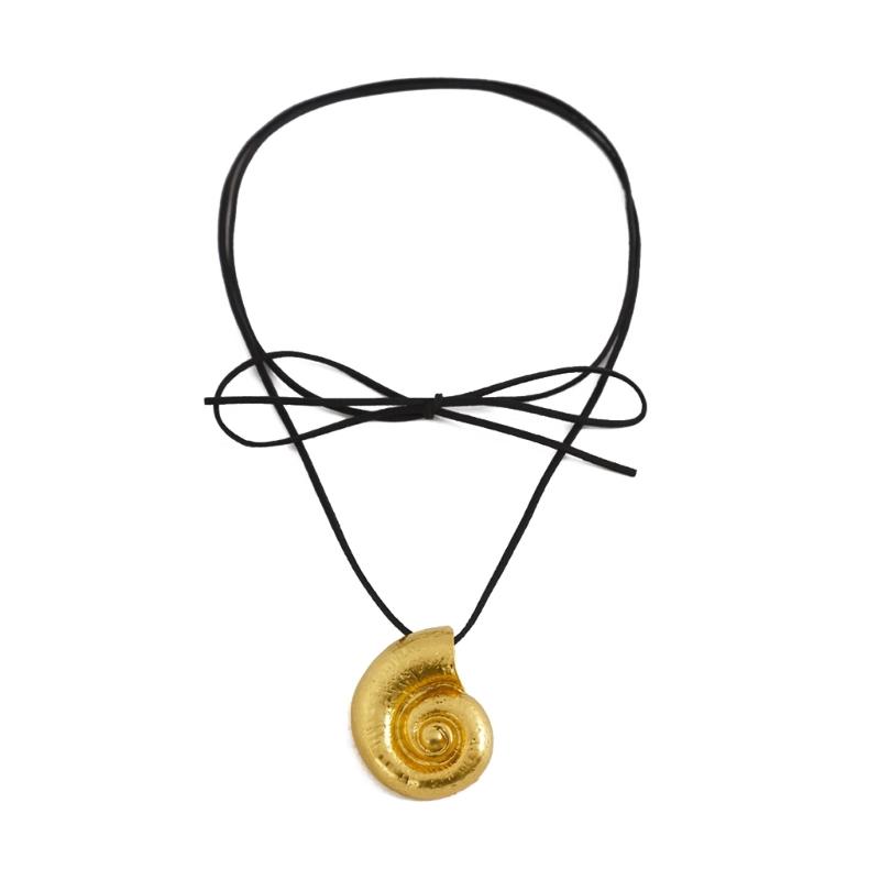 Punk Conch Pendant Necklace for Women Girls Gothic Sweet Cool Star Sun Pendant Adjustable Rope Chain Choker Chains Y2k Jewelry