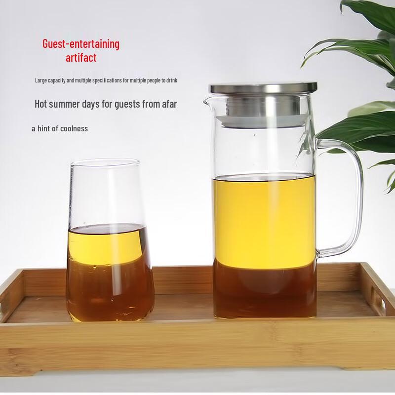 Borosilicate Glass Water Pitcher with Stainless Steel Lid