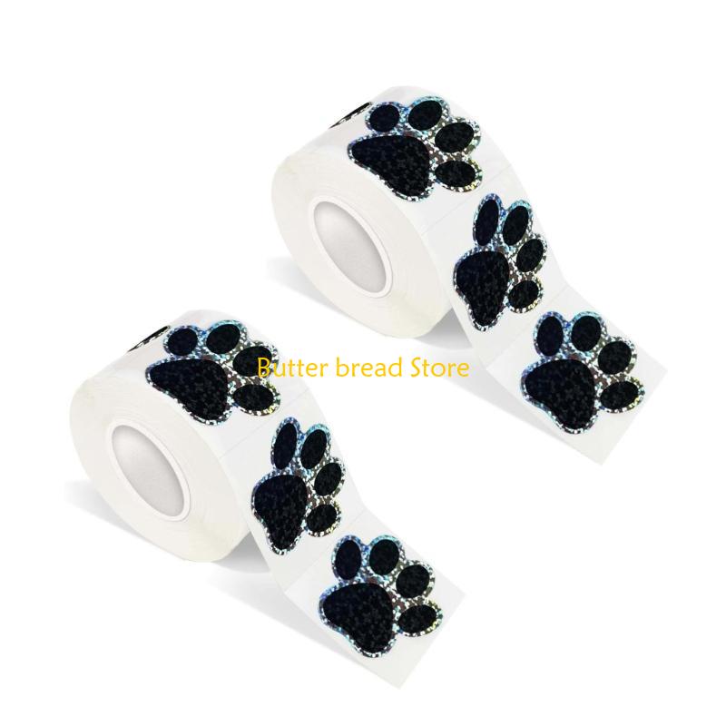 

W89C 1000Pcs Glitter Dog Paw Sealing Stickers for Gift Bag Envelope DIY Scrapbooking чёрный