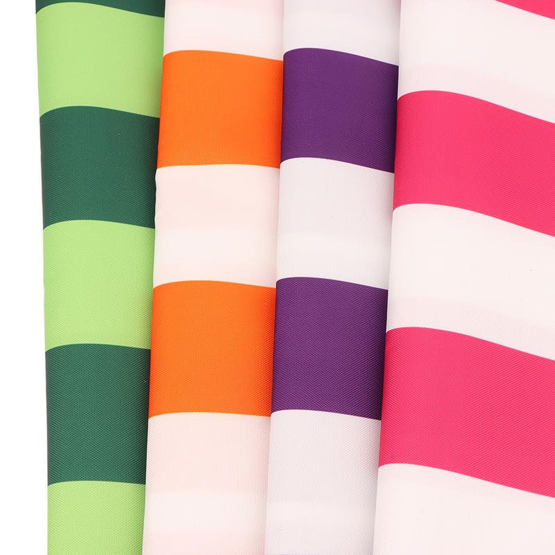 420D  Striped Print Oxford Fabric Waterproof Fabric Canopy Tent Umbrella Cloth Pu Coated 50X150Cm Sunshade