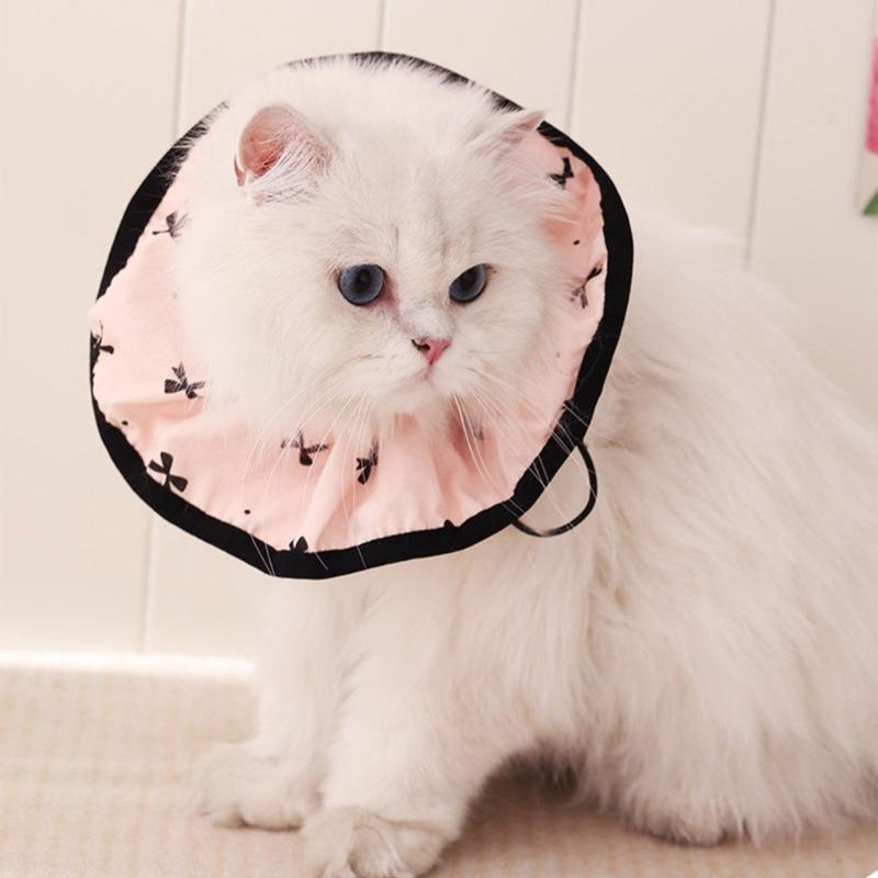 Pet Neck Collar for Dog Cats with Drawstring Adjustment, Cord Closures and Round Edges Design Neckwear for Photography, Lickproof, Wound Proection