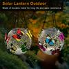 Outdoor Solar Powered Lantern Waterproof Hanging Butterfly Solar Lantern Warm Light Metal Hollow Pendant Light for Patio Yard