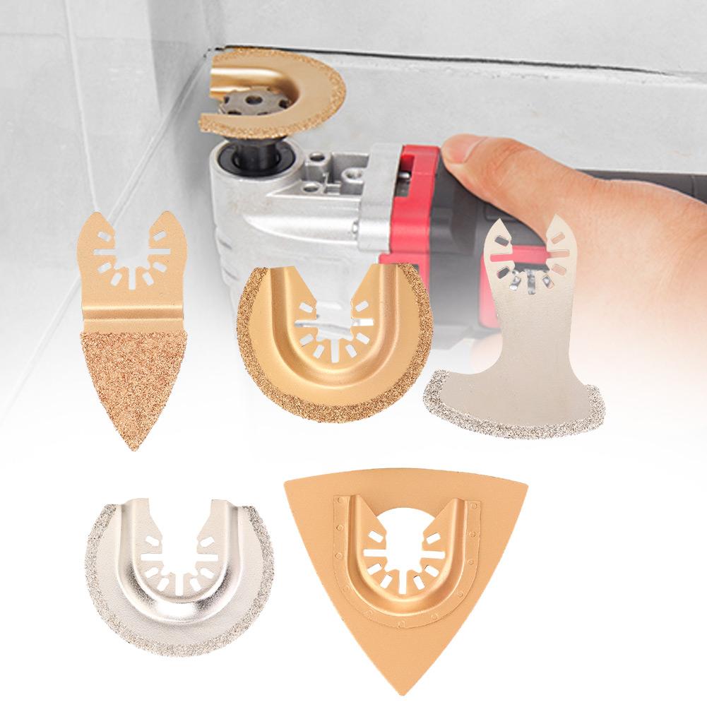 5Pcs Cemented Carbide Saw Blade Diamond Oscillating Multi Wood Grinding Tool