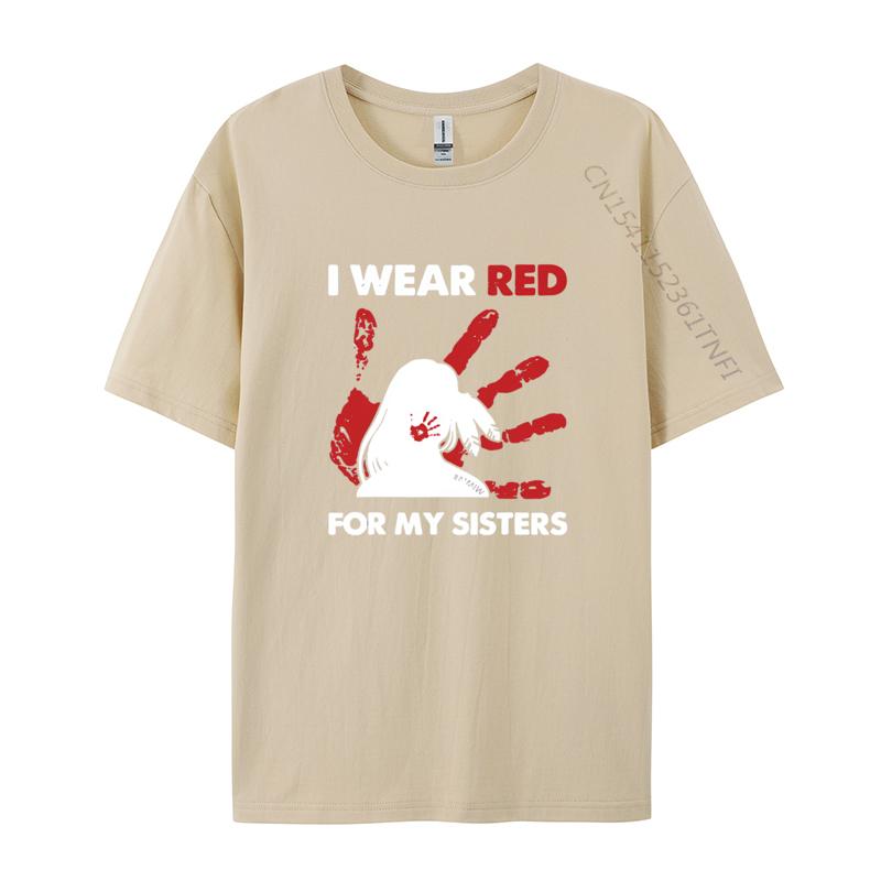Native America Indigenous I Wear Red Tshirts Funny Gift TShirt Tops T Shirt Slim Fit Cool Cotton Mens Tshirts