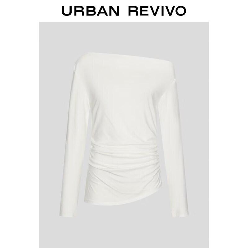 

UR Women s Asymmetrical Neck Pleated Long Sleeve Top XL