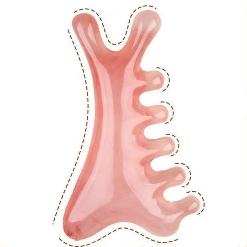 Damenkamm Massagekamm Kopfmeridiankamm Vier in Eins Tragbarer Massagekamm Gesichtsmassagegerät Schaben Kopfhautreinigung Grobzinkiger Kamm