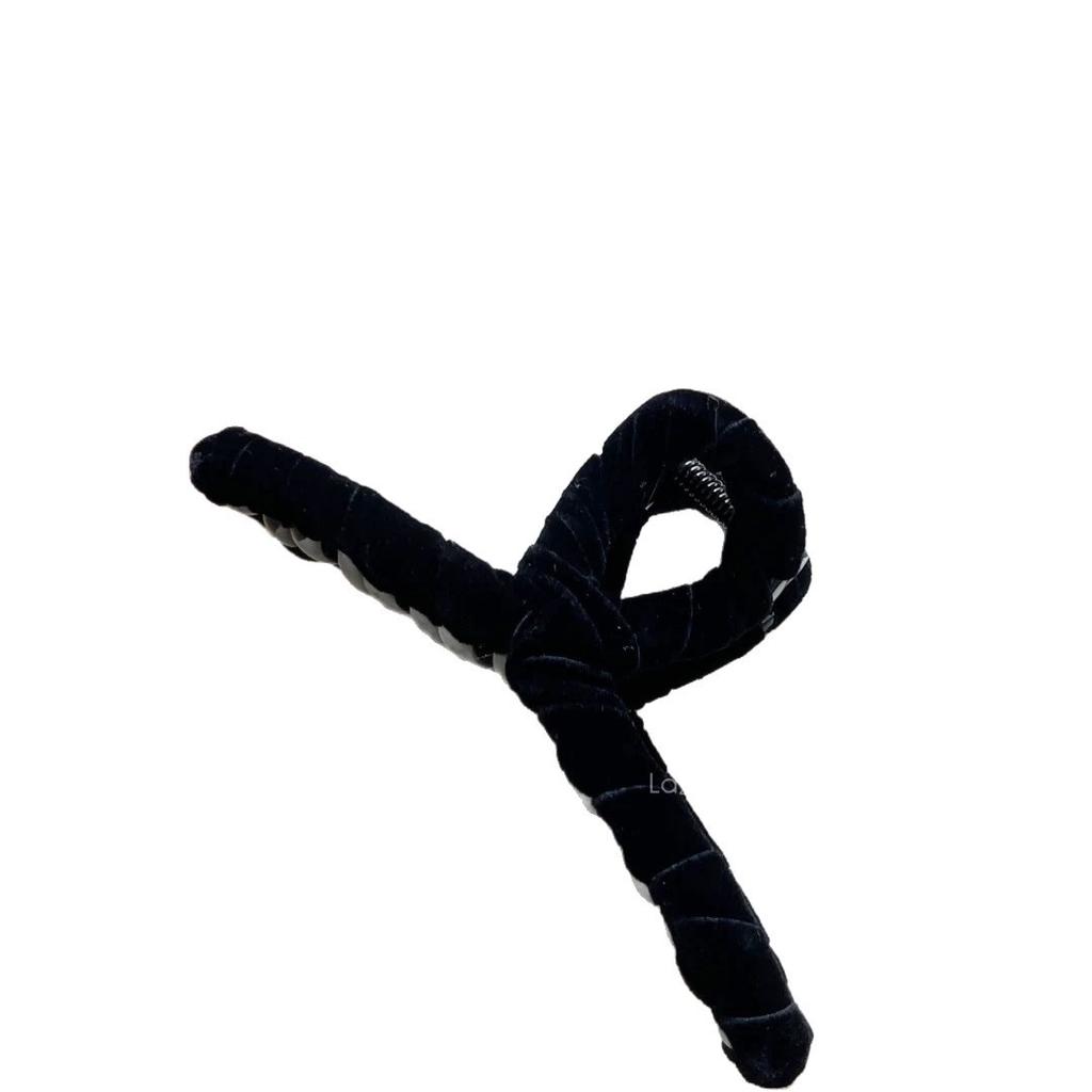 French Metal Velvet Hairpin for Women, High-end Ponytail Shark Hairpin, Back of The Head, Hairpin