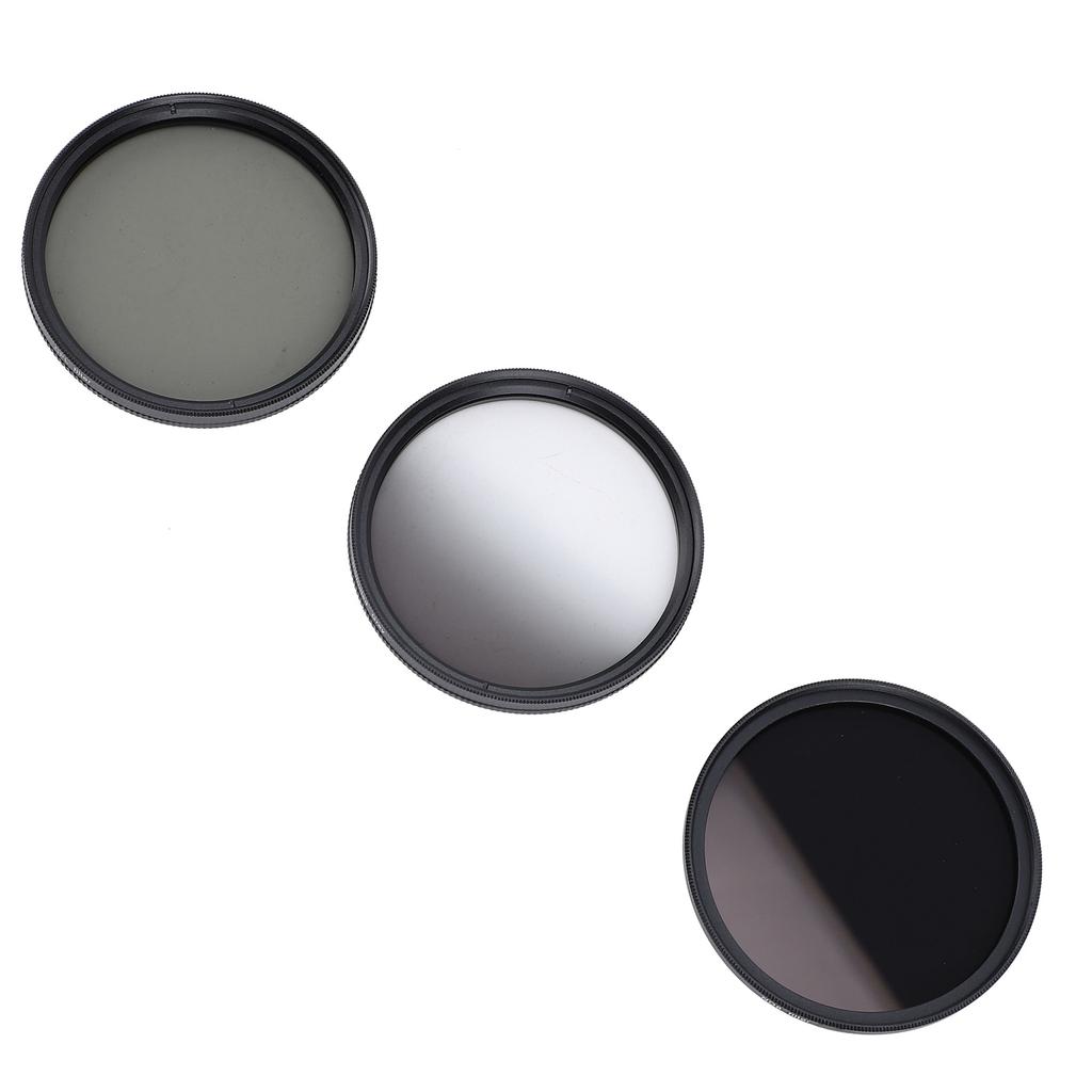 3 in 1 Camera Filter Kit ND8 CPL GND Filter Set Replacement Neutral Density Filter Circular Polarizing Filter Graduated