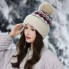 Winter Retro Jacquard Ethnischer Wind Warme Samt Verdickte Kältefeste Strickmütze Outdoor Reithut Ohrenschutzmütze