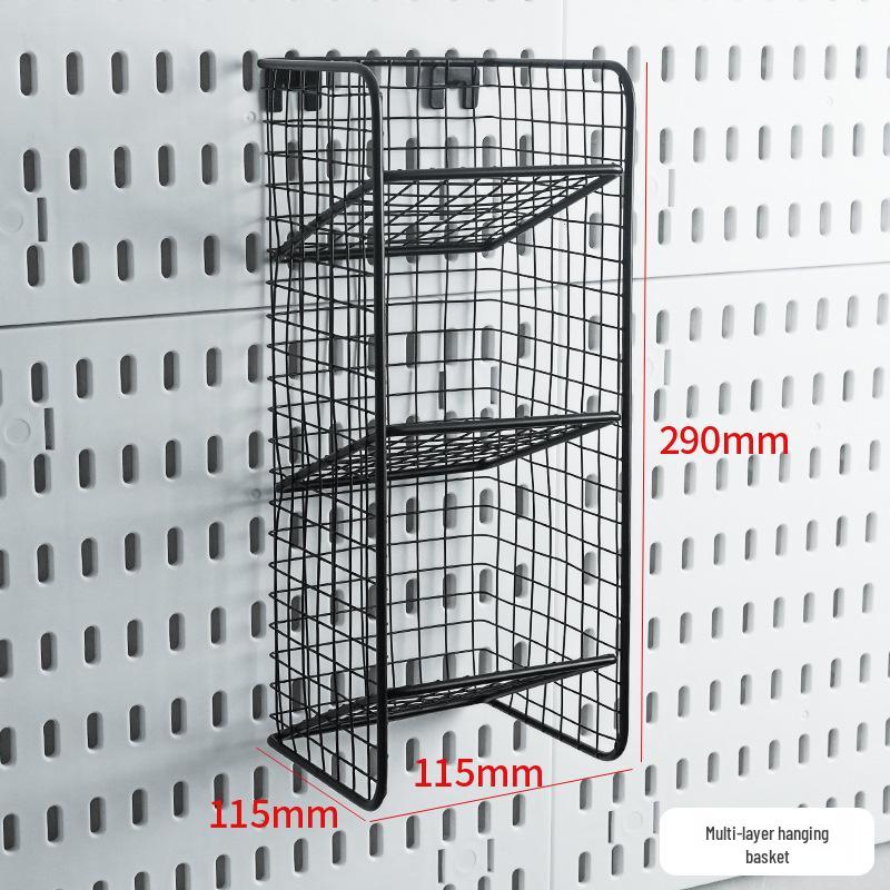 Wall-Mounted Pegboard Organizer with Accessories: Versatile Punch-Free Hanging System for Kitchens, Tool Rooms, and E-Sports Rooms.