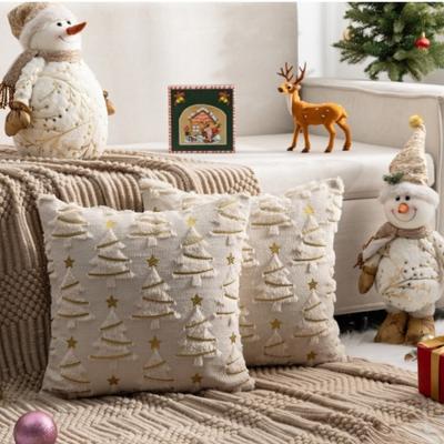 New Christmas Day Pillowcase Short Xmas Tree with Light Throw Pillow Cover Reindeer Pillow Case Sofa Decoration