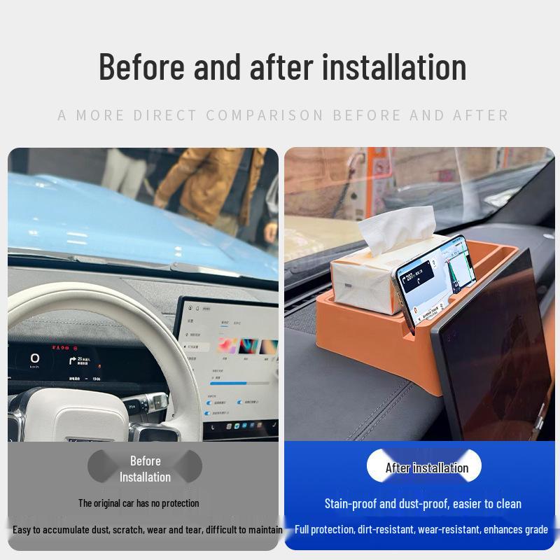 Compatible with 26 Chery iCAR V27 Models: Multifunctional Dashboard Rear Storage Organizer.