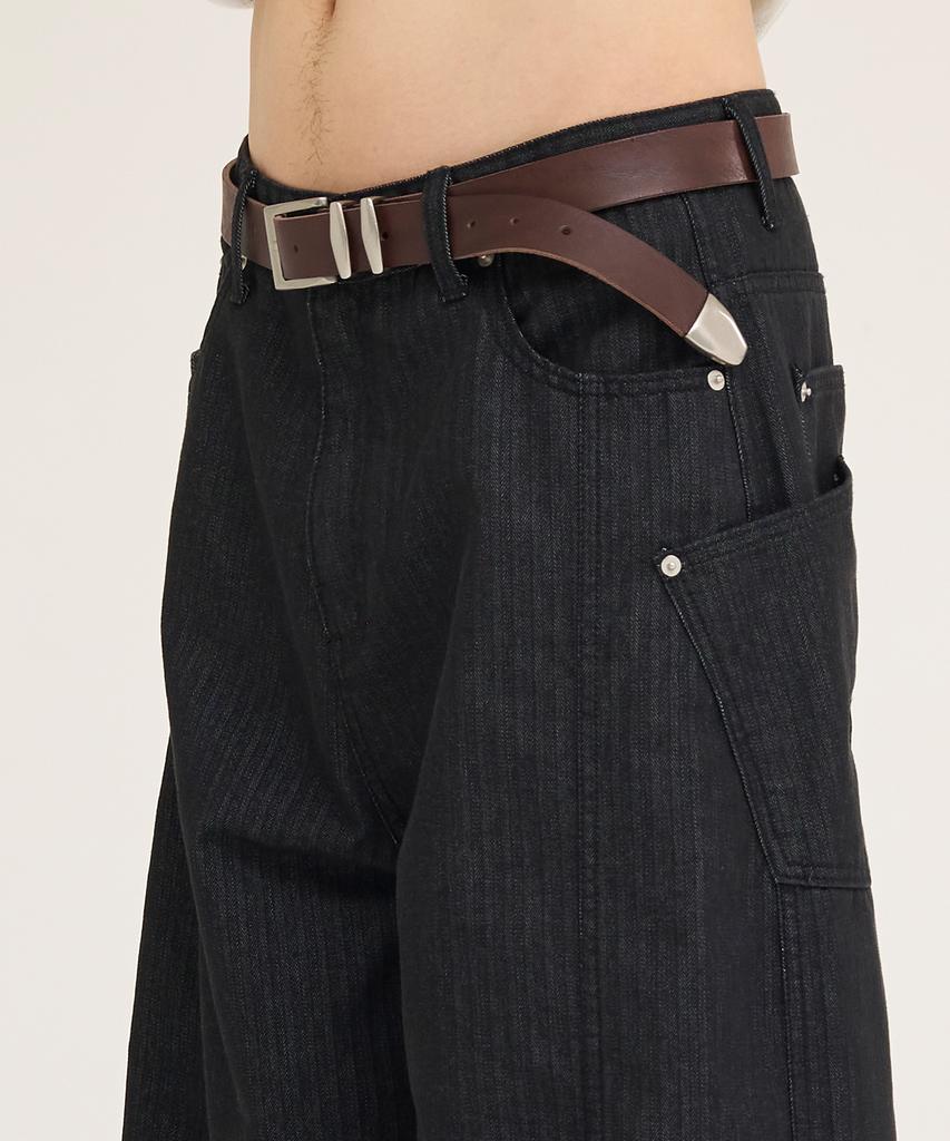 Akesi Dual Square Leather Belt_Brown