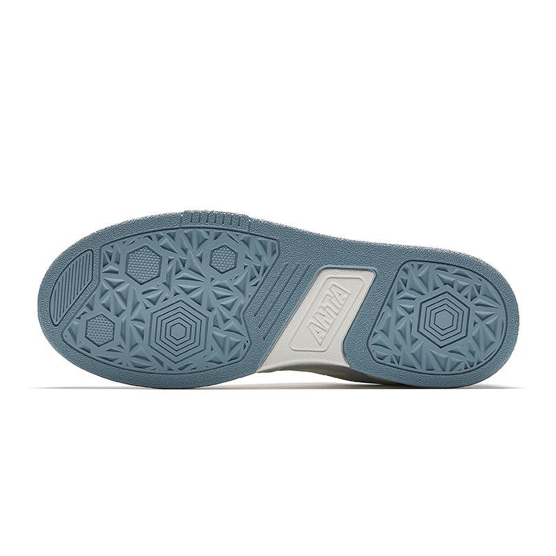 Anta Cyber Trendy Retro American Street High-Top Lightweight Breathable Non-Slip Low-Top Skate Shoes Men Sneakers White Gray Blue 912538012-2