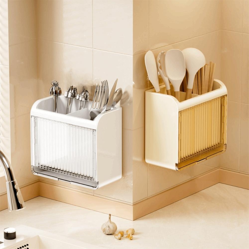 Ventilated Wall-mounted Chopstick Cage Space-Saving Kitchen Utensil Holder  Shovel