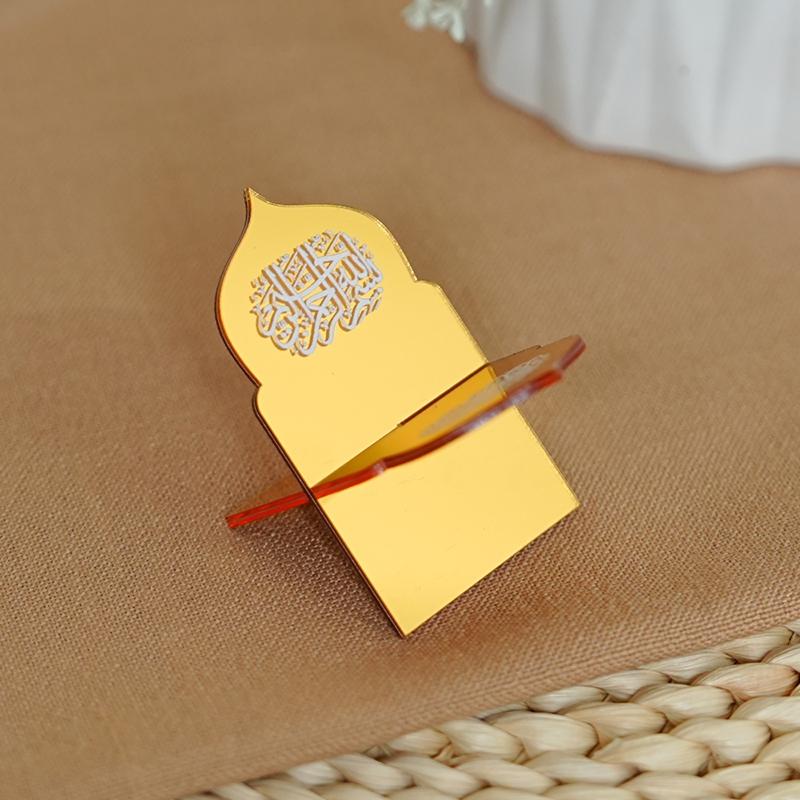 Muslim Ramadan Rack Holder Decoration Eid Mubarak Ramadan Acrylic Calendar Stand Holder Desktop Ornament Calendar Display Rack