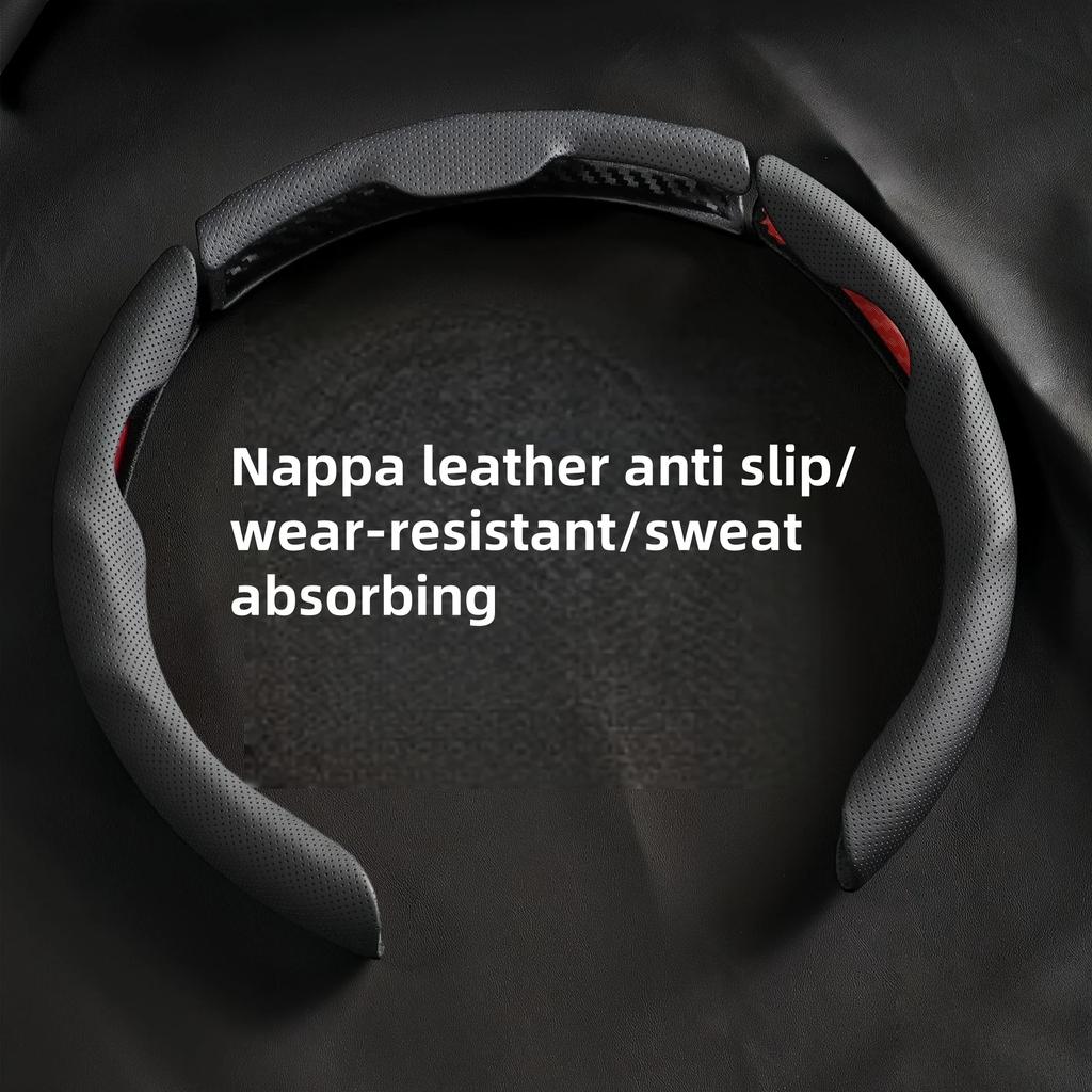 Univerzální potah volantu z PU Nappa kůže pro muže i ženy, celoroční, protiskluzový, absorbující pot, odolný proti opotřebení