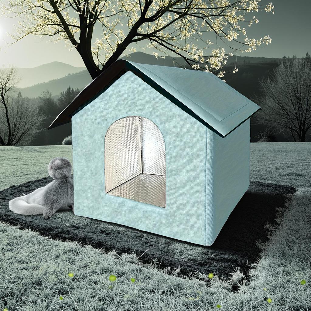 Pat Impermeabil de Exterior pentru Pisici și Câini - Căsuță pentru Pisici Străzii, Rezistent la Frig și Cald, Pânză Oxford, Cuib Universal pentru Animale de Companie pentru Toate Sezoanele.