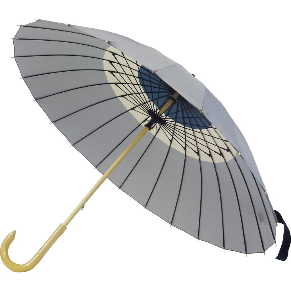 Santos 24K 55cm Fiberglass Uraraka Gray 55cm Long Umbrella Rain Umbrella Manual Opening Women's JK-139