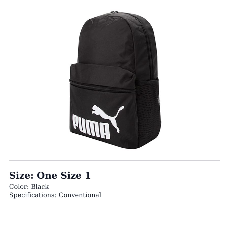Puma Fabric Backpack Regular Unisex Black 079943-01
