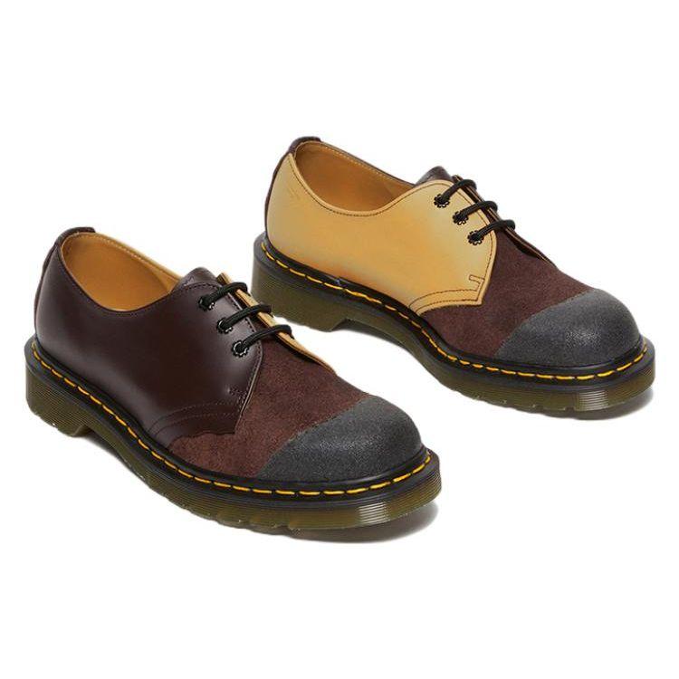 Dr. Martens 1461 Patchwork Low-Top Casual Shoes Unisex Casual Shoes Burgundy 27743645