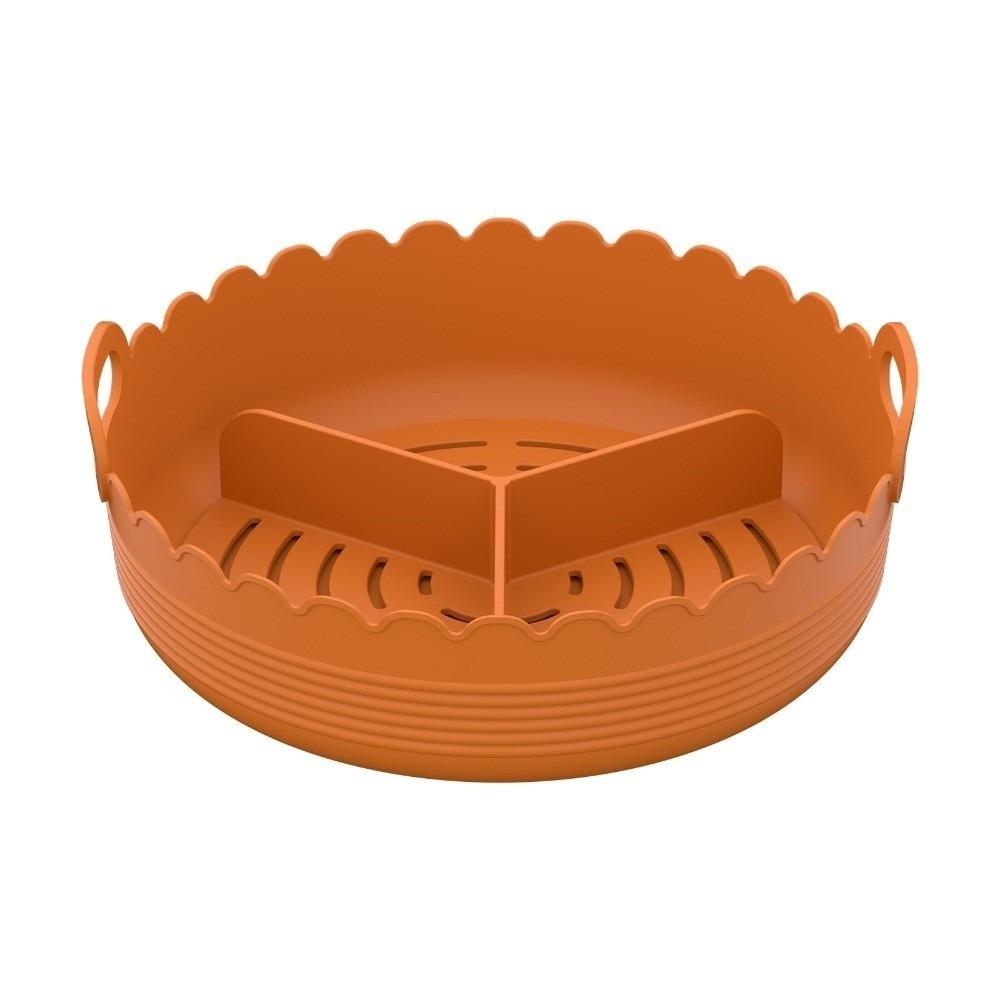Food-grade 3 Grids Oven Tray Multi-color Divided Airfryer Basket Silicone Air Fryer Liners Home