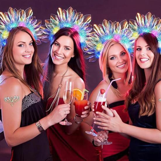 LED Glowing Headband with 3 Flash Modes Luminous Film Material Lighted Festival Headwear Parties Festivals Birthdays Decor