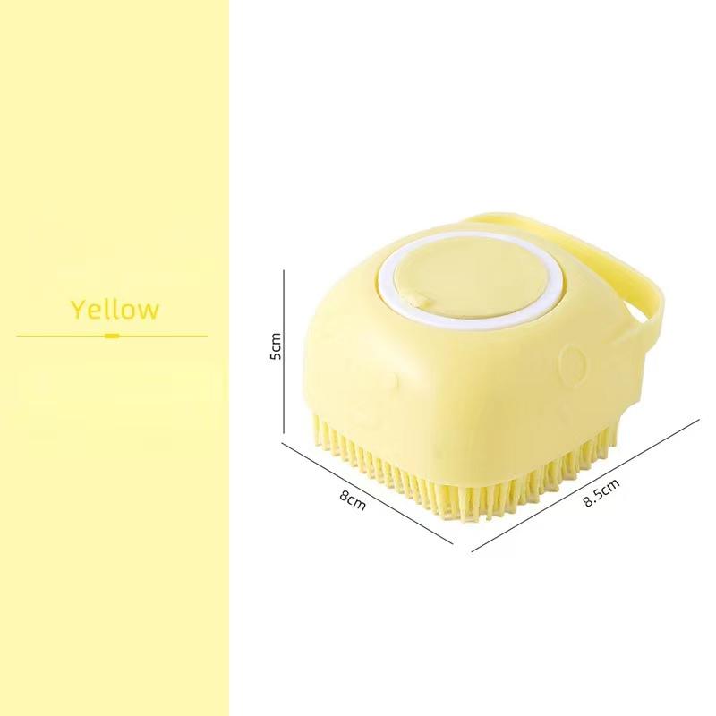 Pet Dog Shampoo Brush 2.7oz 80ml Cat Massage Comb Grooming Scrubber for Bathing Short Hair Soft Silicone Rubber