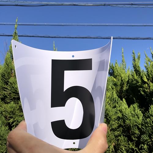 Numbered Sign Plates "1-10" White | 315 x 200mm White PVC Resin Board | Number Display Plates Parking Number Signs for Monthly/Contract Parking | 6 Mo