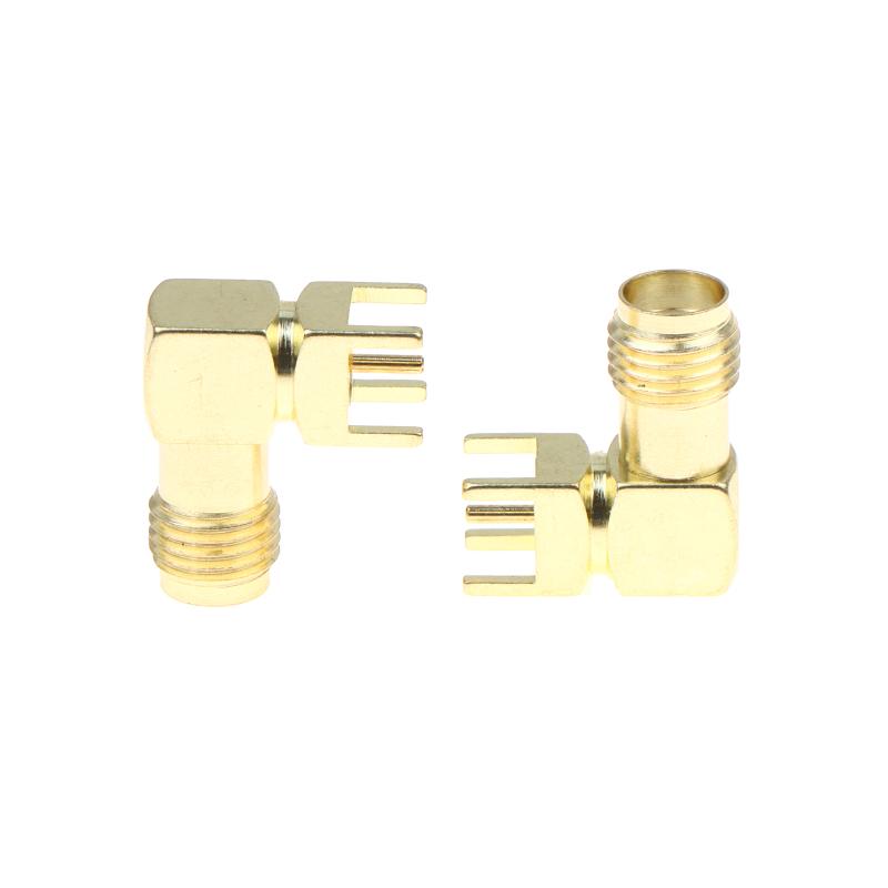 SMA KWE 90 Degree Angled SMA RF Connector Socket 4 Pin Female Interface for PCB Mounting High Frequency Use