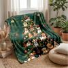 Dogs Decorate Christmas Tree Theme Blanket Lightweight Warm Flannel Blanket Decorative Throw Blanket for Home Decoration