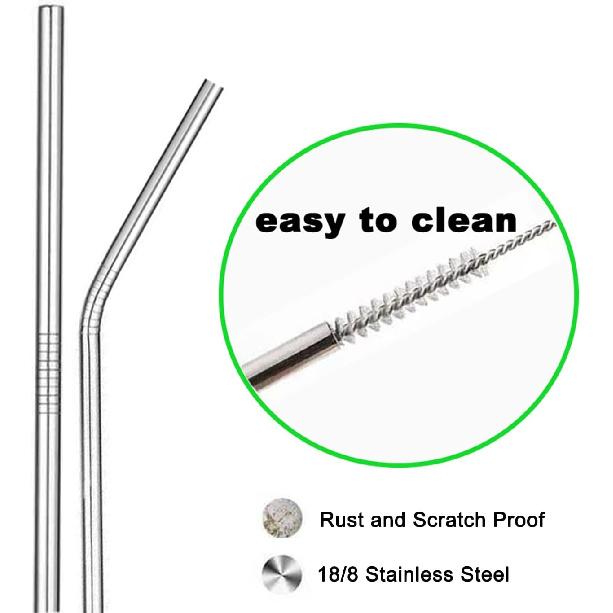 Straw Cleaner Brush Long 10 inch, 10-PCS Straw Brush of Bristles Diameter (5+8+12+16+20mm) for Cleaning Reble Straws, Sippy Cup, Water Bottles,