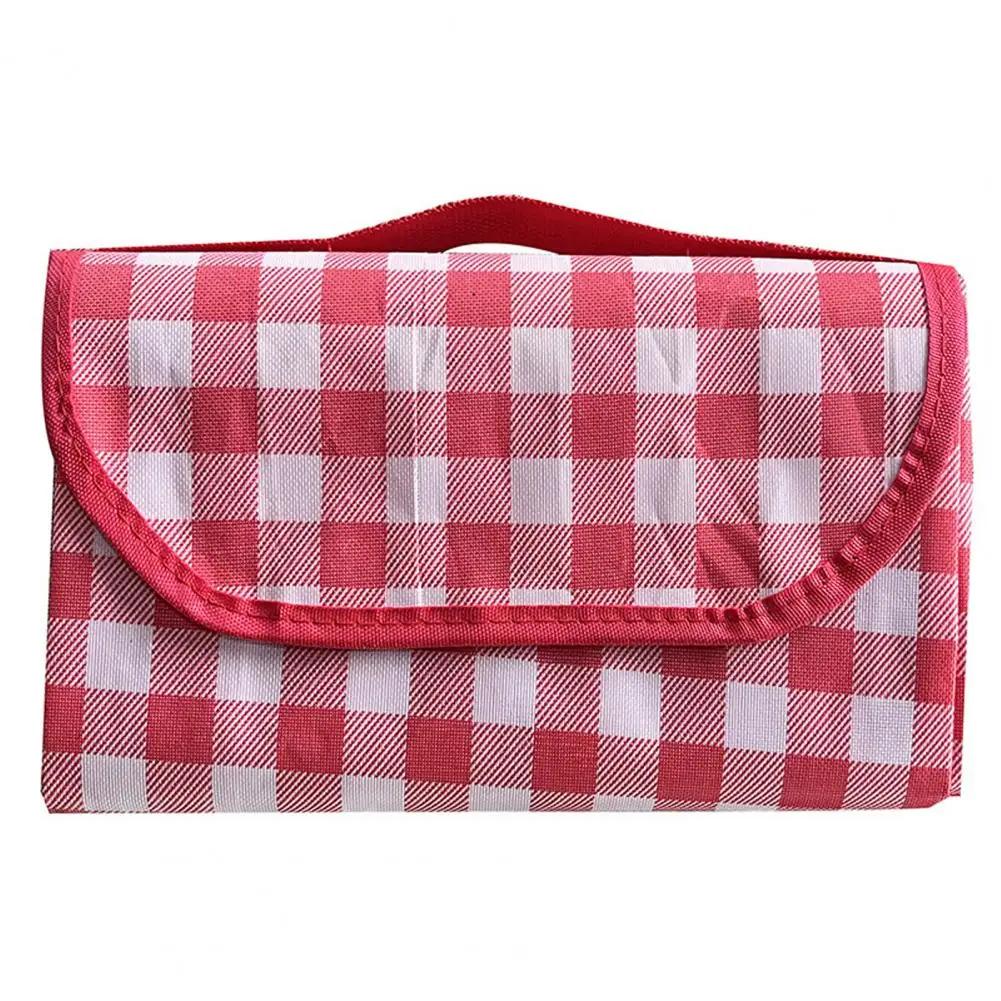 Lightweight to Carry Picnic Blanket Water Resistant Moisture-proof Thickened Classic Plaid Rectangle Foldable Camping Mat Outdoor Use Garden Supplies