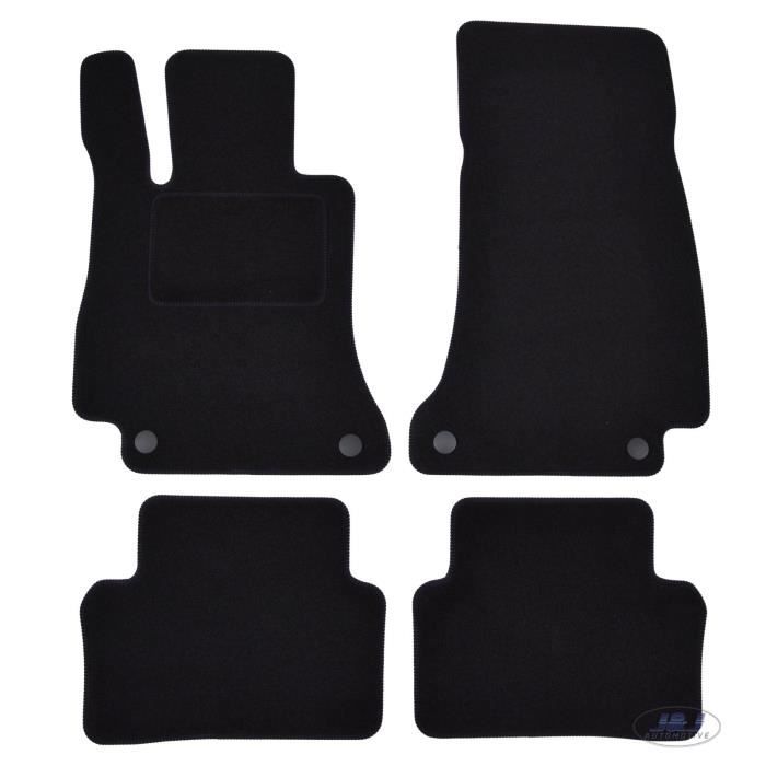 Tapis de Sol Noir Velours - J&amp;J AUTOMOTIVE - Mercedes E Classe W213 - Sur Mesure - Antidérapant - Imperméable