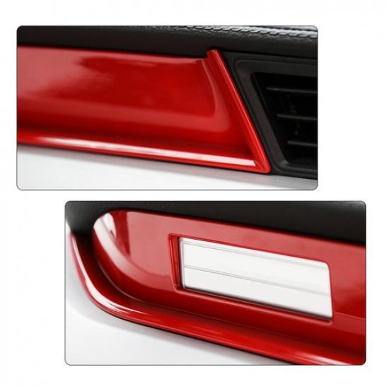Red Copilot Passenger Dashboard Strip Trim Decor Cover for Ford Mustang 2015-20