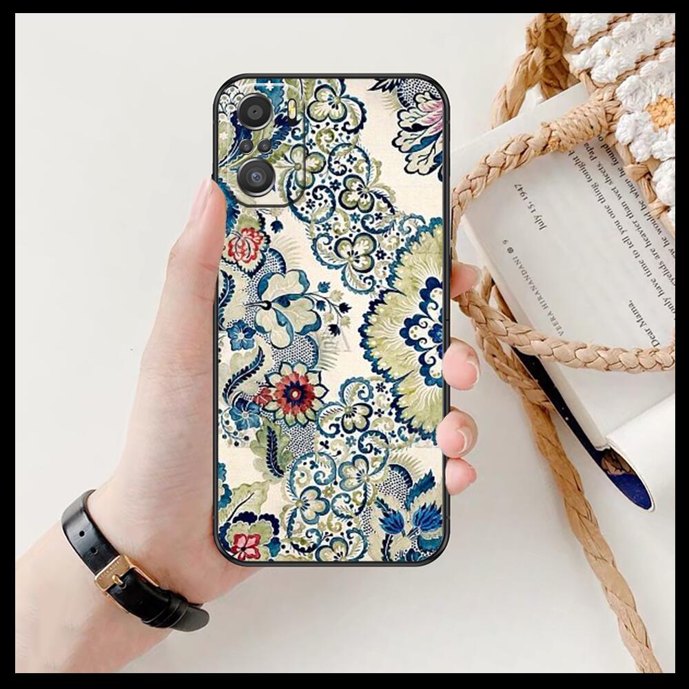 Art Flowers Banana Leaf  For Xiaomi Redmi Note 10S 10 9T 9S 9 8T 8 7S 7 6 5A 5 Pro Max Soft Black Phone Case