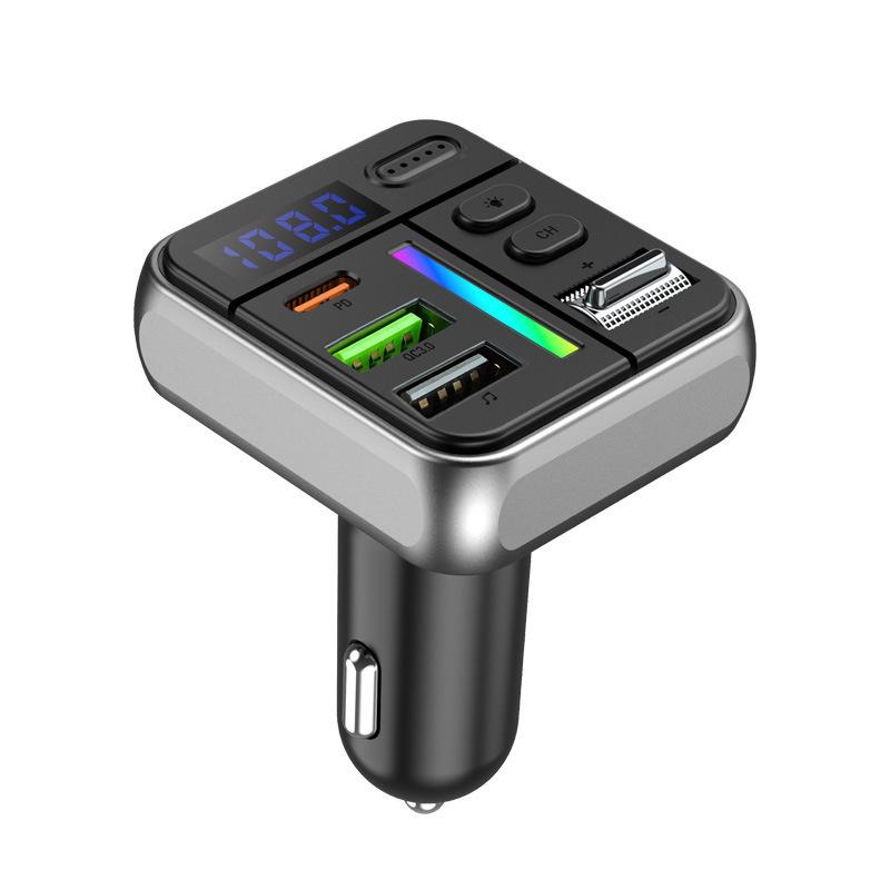 

Аудиоплеер MP3 USB Type-C Автомобильное зарядное устройство RGB-подсветка Bluetooth FM-передатчик Транспортные средства PD Быстрая зарядка Адаптер питания Громкая связь