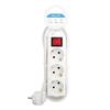 GARZA - Basic Power Strip with White Illuminated Switch, 3 Sockets, 1.4 Meter Cable, 1 Unit CE