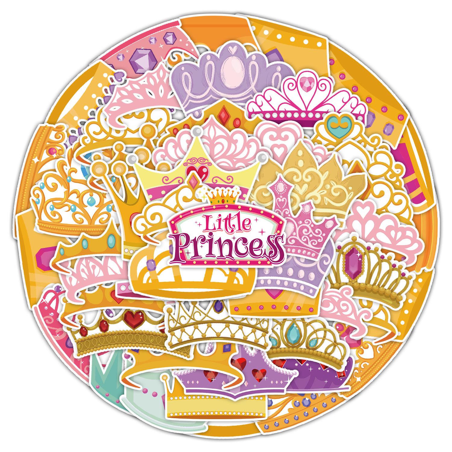 

50 Наклеек Граффити Принцесса Корона Автомобиль Компьютер Книжный шкаф Декоративные наклейки Водонепроницаемые Креативные Наклейки для заметок от руки