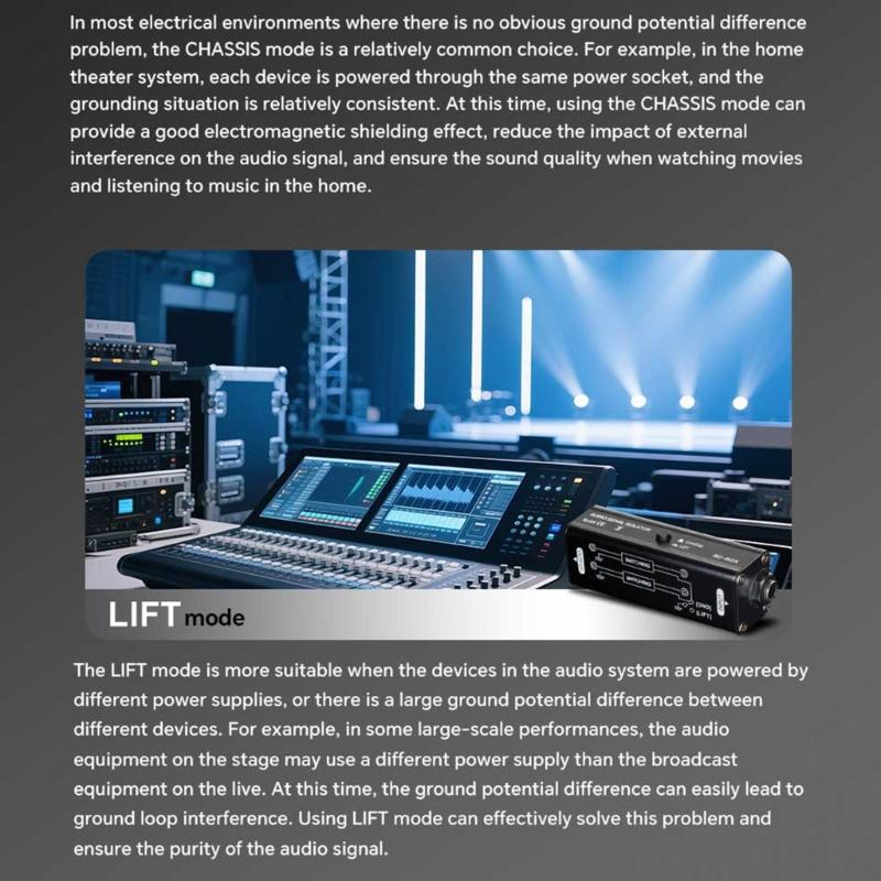 Professioneller 6,35mm Audio Massebrummel-Isolator Geräuschunterdrückung Mit Metallkonstruktion Für Live-Sound Und Studioeinsatz