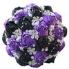 European & American Elegant Ribbon Flower Bridal Bouquet – Beaded Five-Flower Design