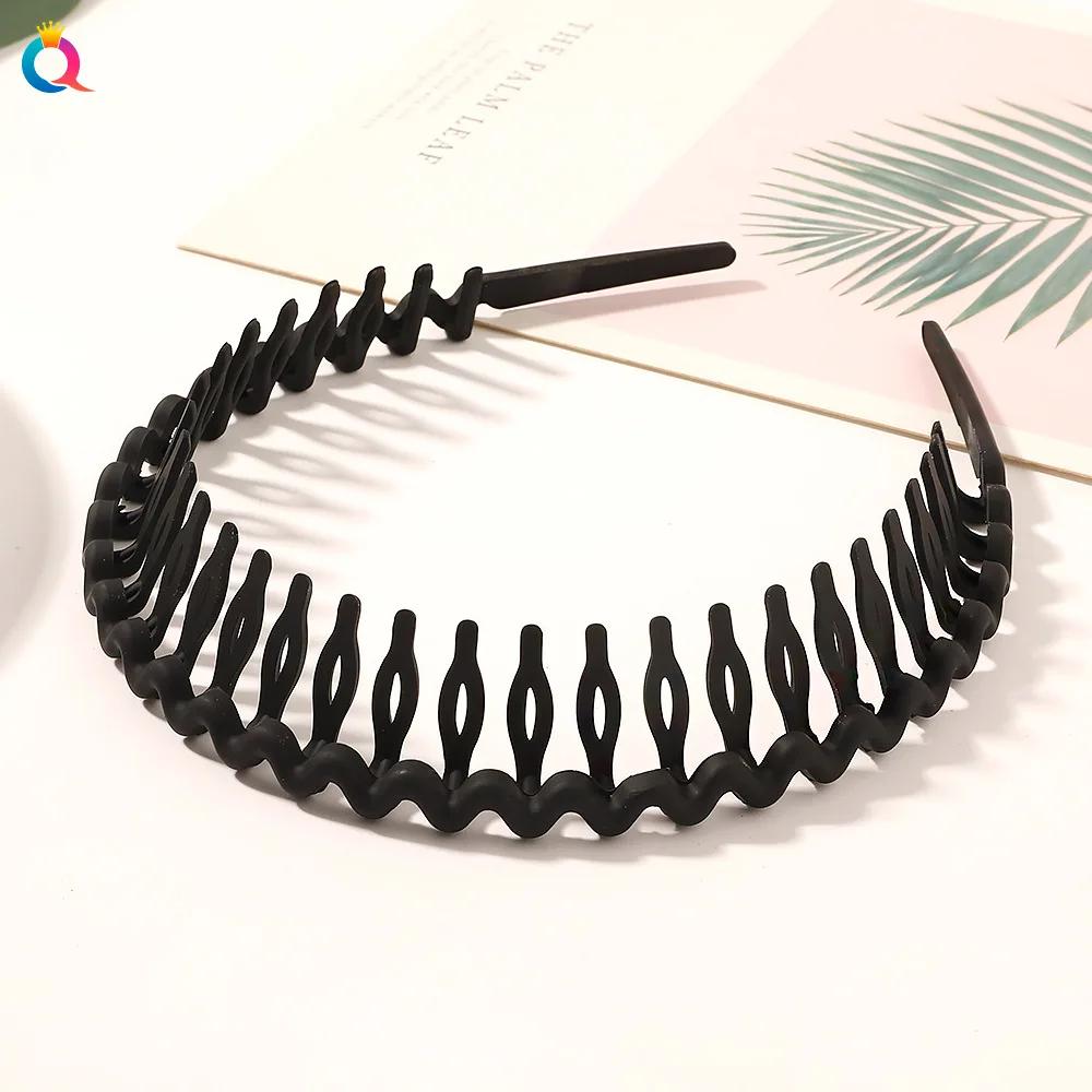 Einfaches mattes Kettengewelle gezahntes Haarband Finishing für abstehende Haare Kopfband Outdoor Haarreifen zum Gesichtwaschen Kopfbedeckung Haarschmuck