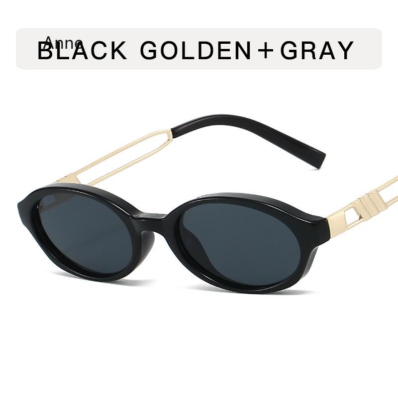 Retro Small Oval Women Sunglasses Fashion Shades UV400 Men Punk Tea Green Sun Glasses  Gafas De Sol