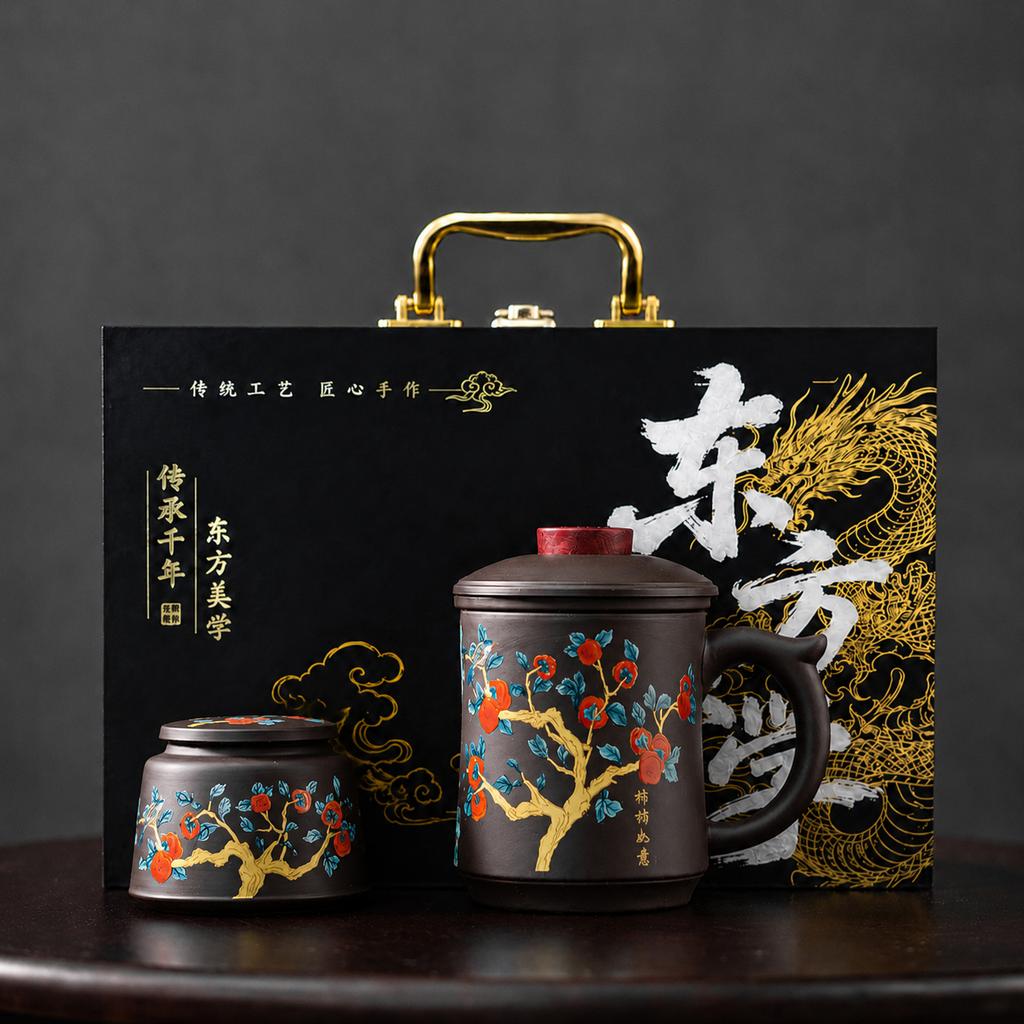 Merchandise raw ore purple sand teacup tea set ceramic set filter tea separation gift box gift gift