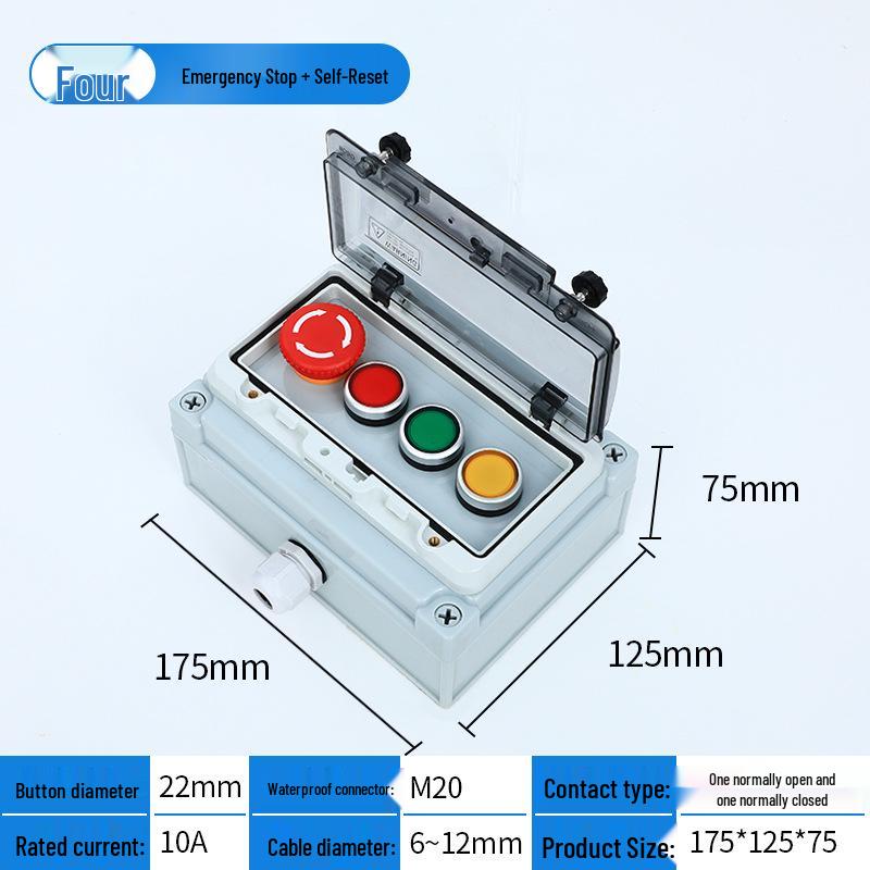Waterproof Outdoor Emergency Stop & Control Box with Self-Reset Function