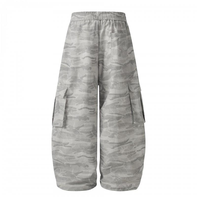 2026 American Outdoor Camo Cargo Pants Loose Fit Straight Leg Trousers Men Women
