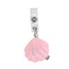 Glitter Seashell Badge Reel Retractable ID Card Badge Holder Name Tag Work Alligator Clip for Teachers Office Staff Nurses