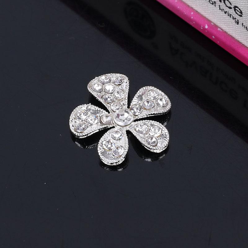 

Engood 100Pcs Flower Rhinestone Buttons Vintage Sewing Trim & Embellishments Craft Buckle for Wedding Decoration DIY Hair срібний